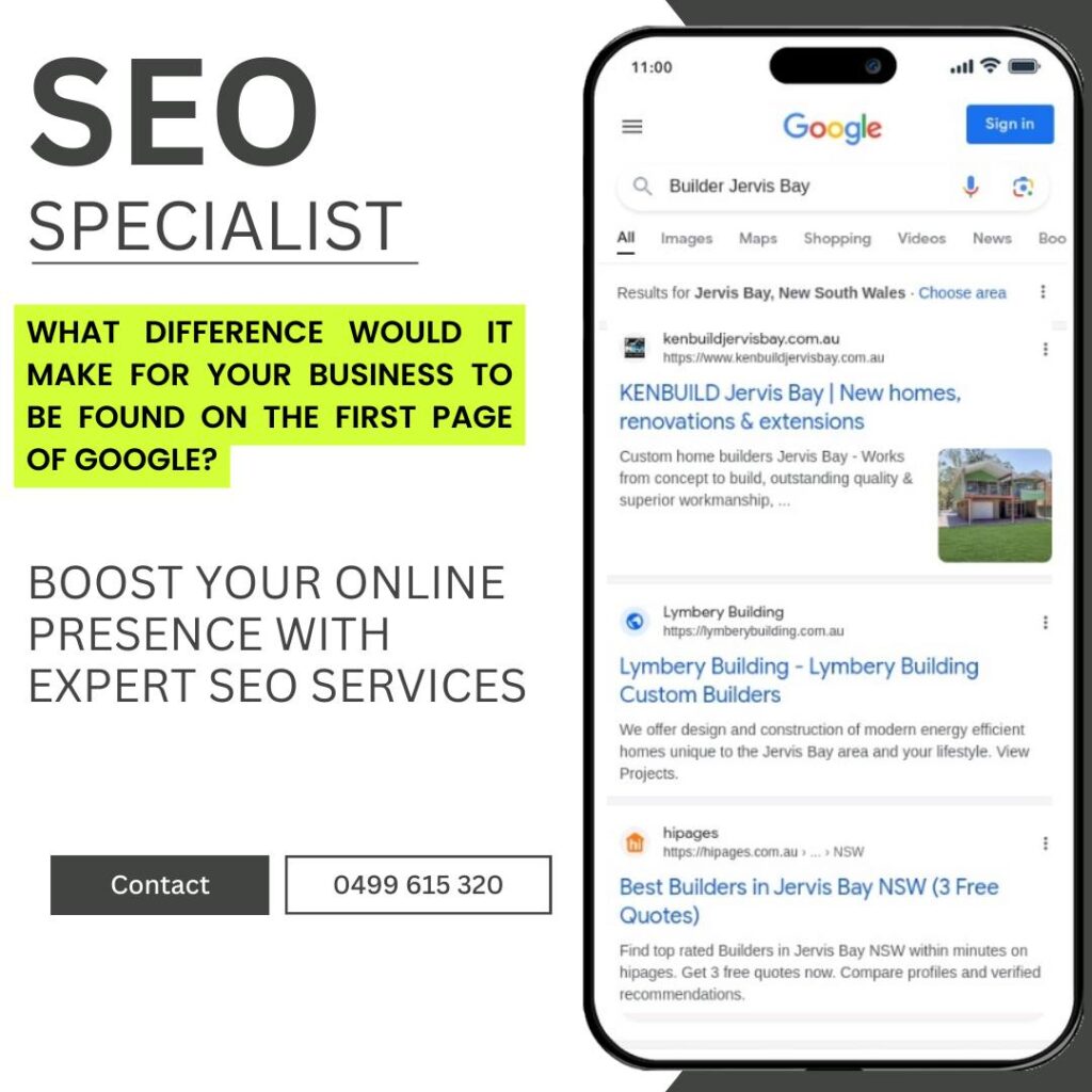 A local search engine optimisation advertisement showing an iphone with Google results